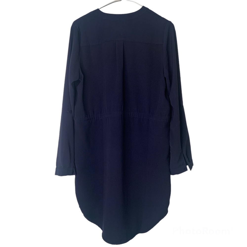 BLVD Navy Blue Mid Length Shirt Dress - Picture 2 of 8